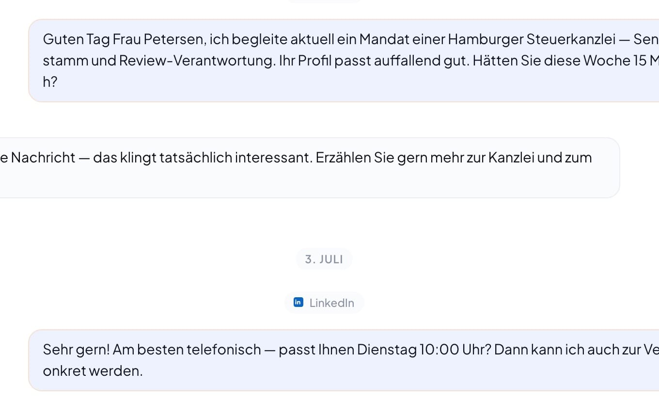 Kommunikation — Erreiche Kandidaten dort, wo sie antworten.