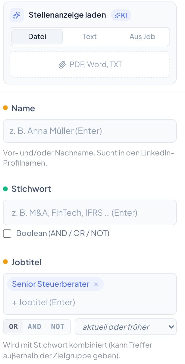 Sourcing — Finde Profile, die andere übersehen.